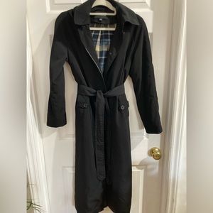 London Fog hooded trench rain coat